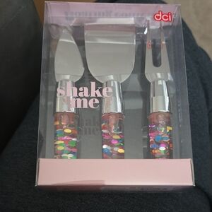 (J10) DCI Multicolor Cheese 3 Knife Set Sparkle Handle